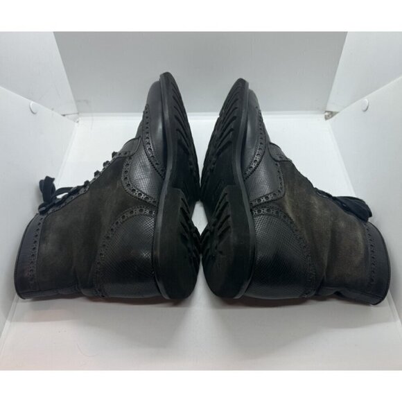 Magnanni Enzo Leather Suede Brown Grey Wingtip Men\'s Chukka Boots Sz 10 M 15213